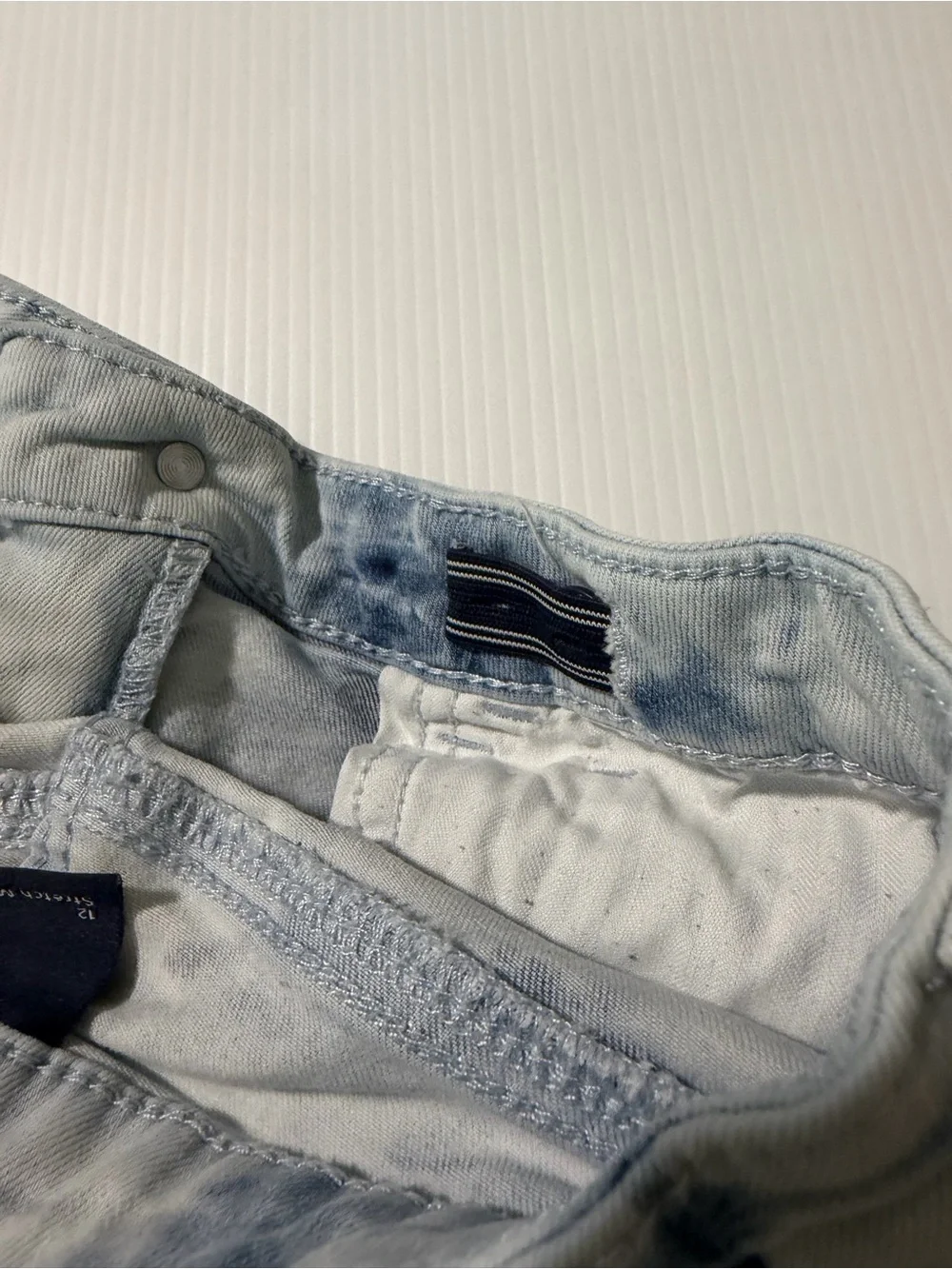 Gap Tie-Dye Denim Shorts Light Blue Navy girls size 12